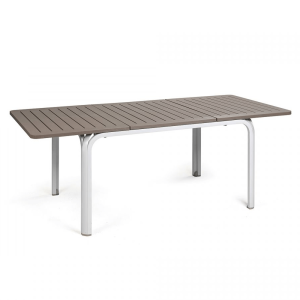 alloro 140 extendable outdoor table perth beige and white-min