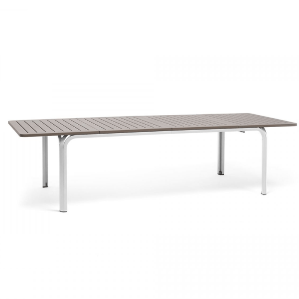 alloro 210 extendable outdoor table perth beige and white-min